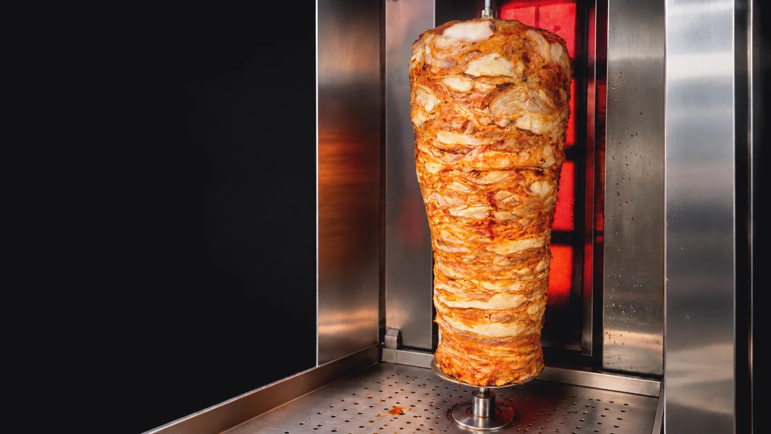 Destan kebab meat on a vertical spit